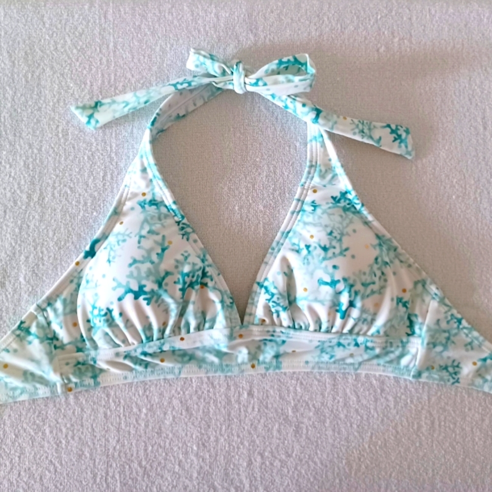 VENUS Lagoon Life Corals Print Bikini Top, size M